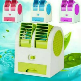 ac mini double blower fan portable cooler aroma therapy fragrance