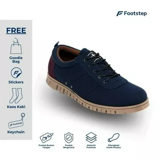 Sepatu Sneakers Pria Footstep Footwear - Polka V2 Navy