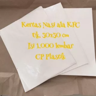 Kertas Nasi | Wrapper ala KFC Uk. 30x30 (isi 1.000 lbr)