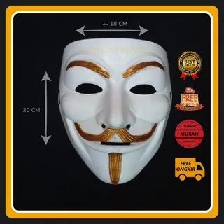 Topeng Anonymous Gold Mainan anak murah termurah terlengkap topeng murah joker hecker hacker origina