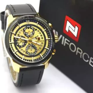 JAM TANGAN TALI KULIT PRIA NAFIVORCE 9129 ORIGINAL