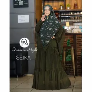 Termurah Gamis Busui Katun Syari Set Khimar Kualitas Butik SEIKA Qairena Hijab