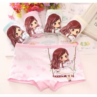 1pc Swing Girl Boxer Anak Perempuan / Celana Dalam Karakter / Pakaian Dalam Anak Perempuan