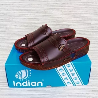 indian 437 sandal slide pria kulit sapi asli original 100% sandal pria indian kulit asli