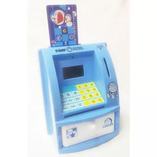 Mainan Anak Celengan ATM Doraemon With Money