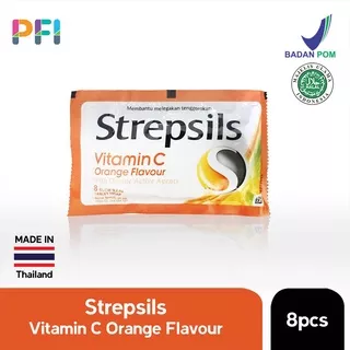 Strepsils Vitamin C Orange Flavour 8 Butir 6gr