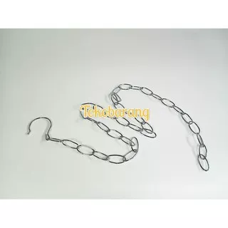 Gantungan Hanger Baju Rantai Besi Cantolan Hanger Silver Pajangan Toko murah