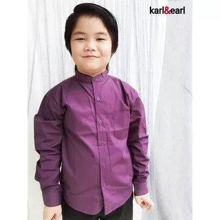 KARL&EARL Kemeja Koko Anak Lengan Panjang Warna Ungu Lavender Lilac