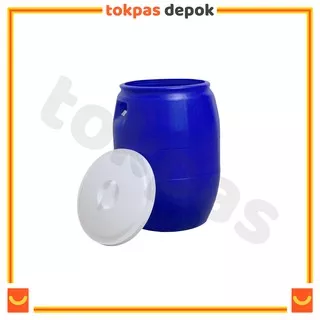 [GOJEK/GRAB] Tong Air + Tutup 60 Liter / Gentong / Drum Tempat Sampah Plastik Green Leaf 0506 GL-128