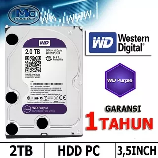HDD Hardisk Hard disk INTERNAL 3.5 SATA CCTV  2TB WD PURPLE