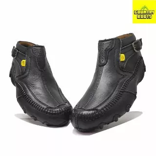 Sepatu Pria Kulit Asli Sepatu Kulit COUNTRYBOOTS GAZEN BLACK ORIGINAL Sepatu kerja Sepatu Nongkrong