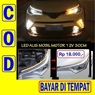 COD- Lampu Led Alis Motor Mobil 12v 30cm Waterproof 30 Cm senja kota kabut Sen Sein DRL WarnaLengkap