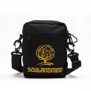 Tas Selempang unisex hitam SlingBag pria pouch casual pria wanita SOUL AND MIND-ALZEIMER BLACK