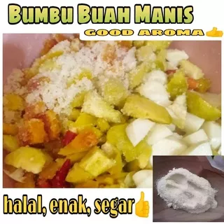 Bumbu Rujak Buah Pedas 100 gram, Jual Bubuk Rujak Jambu Kristal Murah Enak Halal 100 gram, Bangkok Bali Thailand Ciherang Jamaika  Asinan Mangga Bumbu Buah manis Bubuk Buah Pedas Bubuk Buah Manis