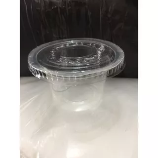 Cup 50ml jelly agar saos gelas plastik + tutup isi 50 set tipis murah