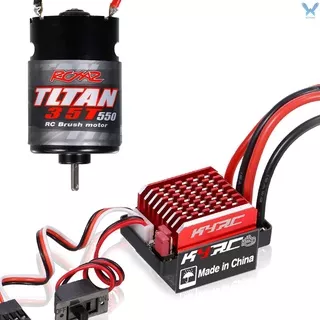Rs 550 35T Brushed Motor with 60A ESC Brushed Electric Speed Controller 6V/2A for Off-road Cross-country Car Compatible with Tamiya 1/14 Tractor Truck