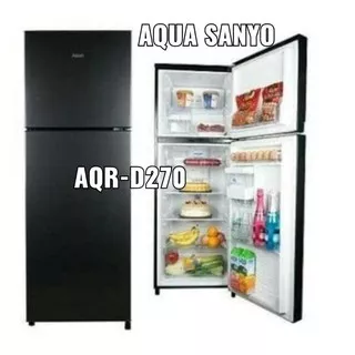 Aqua Sanyo kulkas 2pintu type aqr-d270 black series kota cirebon garansi 7thn