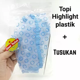 Topi higlight rambut plastik/hair bleaching cap/Topi cat rambut