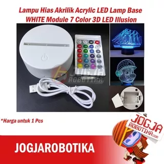 Lampu Tidur Lampu Hias Akrilik LED Lamp Base White Module  7 Color 3D LED Illusion Hias Akrilik Acrylic