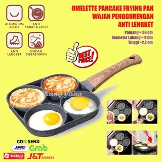 Teflon Penggorengan Telur Pancake 4 Lubang Non Stick Egg Frying Pan