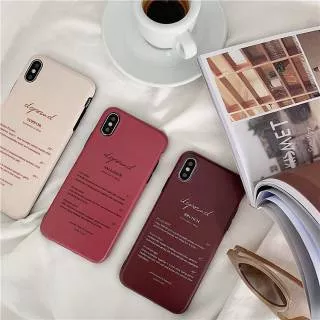 Beige Red Maroon Menu List Cute Unique Soft Case iPhone 6/6+/6s/6s+/7/ 7+/8/8+/X/Xs/Xs Max