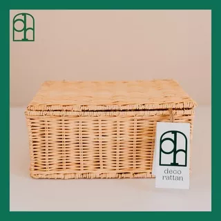 Kotak Rotan Serbaguna WICKER / Kotak Hampers Rotan / Rattan Hampers Box / Box Rotan Serbaguna / Kotak Penyimpanan Serbaguna /  Kotak Hampers Rotan Rangka Besi Murah / Kotak Seserahan Rotan / Kotak Rotan Serbaguna