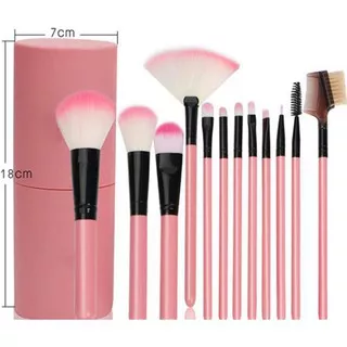 12PCS HKS Set Kuas Make Up 12 PCS Cosmetic Makeup Face Powder Foundation Eyeshadow Blush Lip Brush