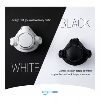 Sillymann silicone mask with Hepa Filter N95 Kn 95 standards (BLACK & WHITE)(ADULT SIZE) WSB229