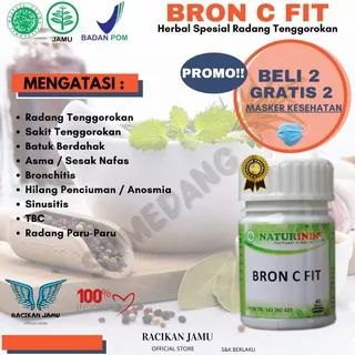 Obat Radang Tenggorokan Herbal Obat Herbal Sakit Tenggorokan Dewasa Ampuh Obat Sakit Saat Menelan Sesak Nafas Anosmia Hilang Indra Penciuman dan Melegakan Tenggorokan Paling Ampuh 100% BRON C FIT Naturindo