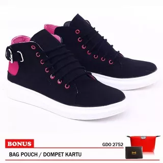 Original Brand Garsel-Sepatu Boots Wanita GDO 2752 Hitam Murah Berkualitas