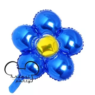 Balon Foil Bunga Biru / Balon Bunga / Flower Balloon / Balon Karakter