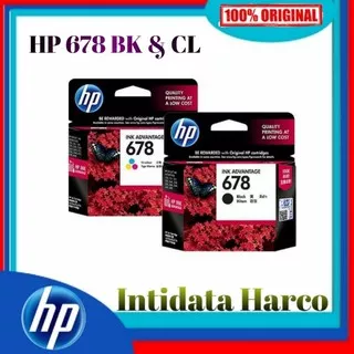 CARTRIDGE HP 678 BLACK / TRI COLOR ORGINAL 100% HP678 BK B HITAM CL C WARNA