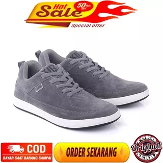 Sepatu Sneakers Cowok Casual Sports Olahraga Pria Kualitas Premium Suede Size 39-43 Abu - KZT 569