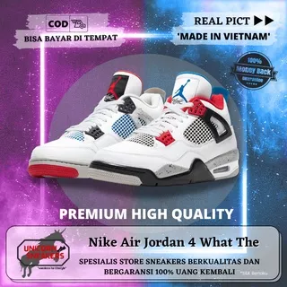 Sepatu Nike Air Jordan 4 What The Sneakers Pria Sneaker Fashion Basket Cowok Import Premium Original