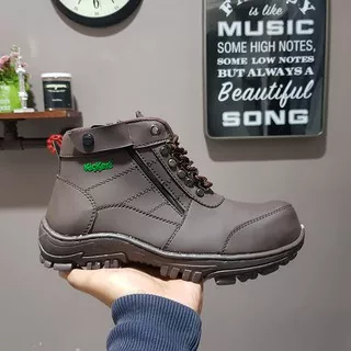 [murah] SEPATU PRIA BOOTS KICKERS MORISEY COKLAT SAFETY UJUNG BESI TRACKING SLETING HAIKING OUTDOOR