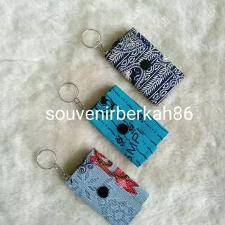 Isi 100 pcs Souvenir Gantungan Kunci Dompet Batik Mini Kotak