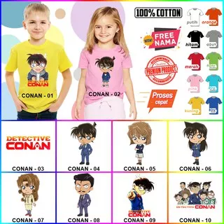 Baju Kaos ANAK DAN DEWASA DETEKTIF CONAN COUPLE (FREE NAMA)