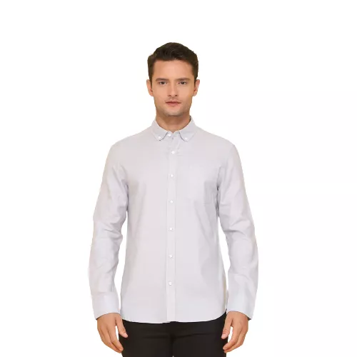 Dyllco Kemeja Pria Oxford Lengan Panjang Oxford Ii Light Grey Abu Muda Shirt Button Down