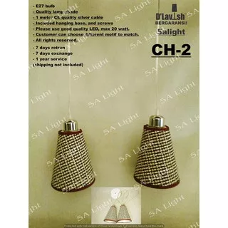 CH-2 Kap variasi - Lampu Hias Gantung Kerucut (1 set 2 gantungan lampu)
