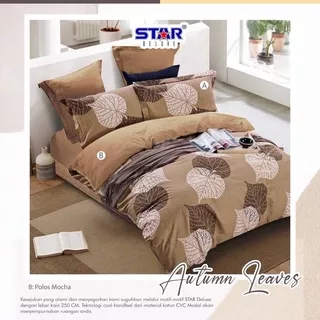 sprei set bedcover 180x200 katun lokal dewasa terbaru motif autum LEAF