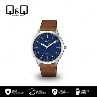 Q&Q QnQ QQ Original Classic Jam Tangan Pria Analog Kulit Leather - QB80 QB80J Water Resist 5 BAR