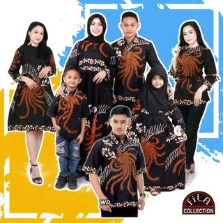Batik Couple keluarga Motif AHY / Baju batik Keluarga Modern Bisa Pisah - Gamis anak Muslim