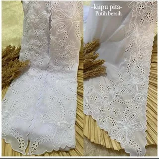 kebaya bali bordir motif kupu pita