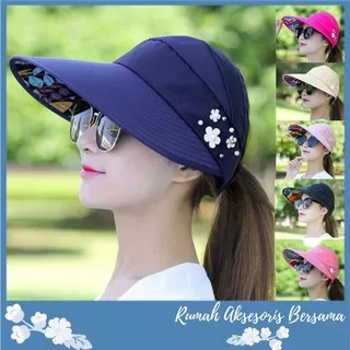 RAB Topi Golf Pelindung Sinar UV Matahari Foldable Topi Wanita Korea Outdoor Pantai Murah Import
