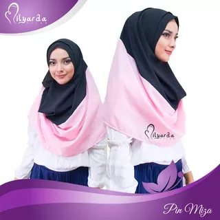 Jilbab Instan Pin Mizza Hijab Kombinasi 2 Warna Kerudung Syari Muslimah Cantik Unik Terbaru 2022