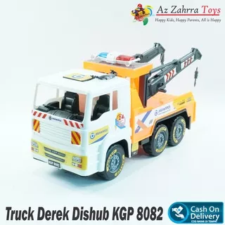 Mainan Anak Diescast Truk Derek Dishub Plastik Truck Construksi 8082