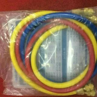 1 set 3 Selang Analizer Manifold pengisian Ac R22 freon - selang Panjang 90 cm Refrigeration