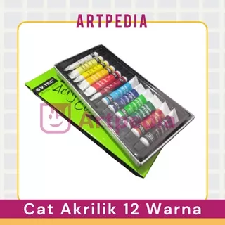 CAT AKRILIK V-TEC ACRYLIC COLOURS 6 ML SET 12 / V-TEC CAT AKRILIK 12 WARNA /PAKET CAT ACRYLIC