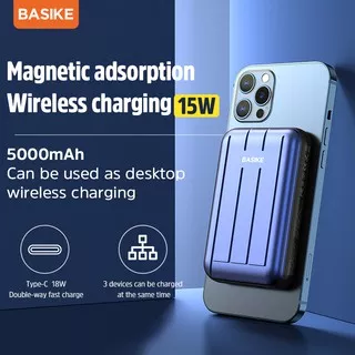 BASIKE power bank wireless fast charging magnetic powerbank magsafe Kompatibel untuk iphone12 13 MINI PRO MAX Powerbanks Batteries Gadgets