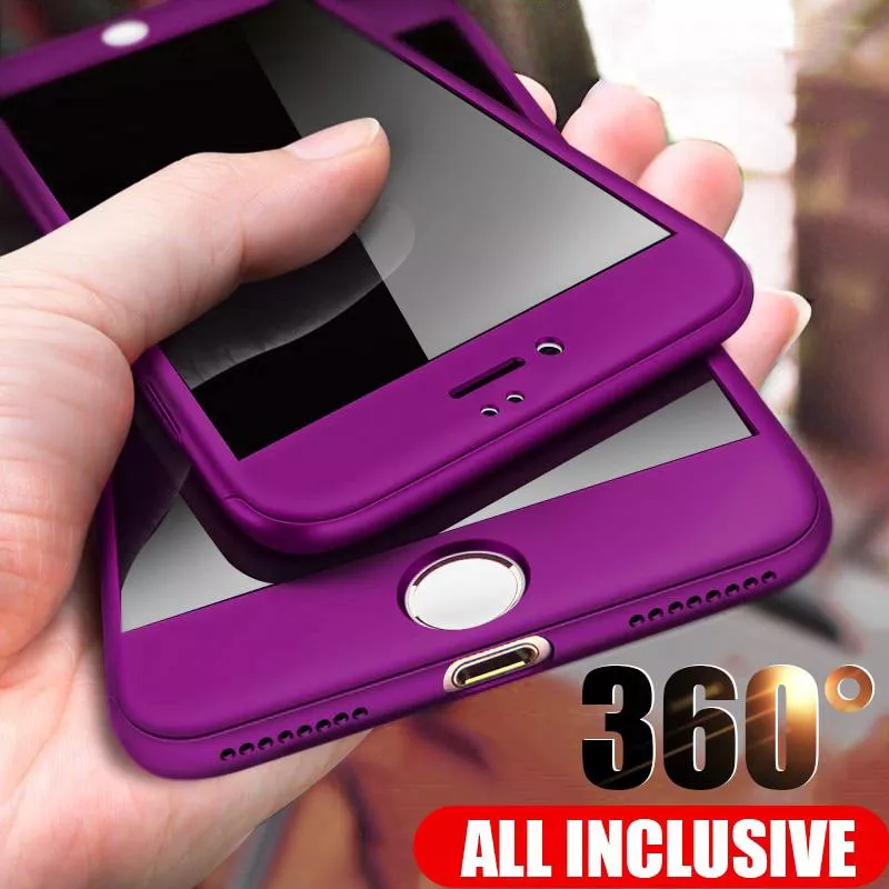 Casing Hard Case Full Cover 360 dengan Tempered Glass untuk iPhone 6 / 6S Plus / 5 / 5S